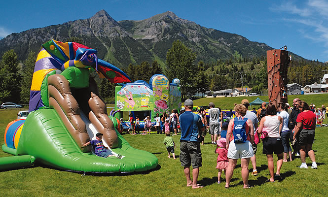 children playing at a festival