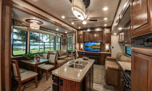 The inside of an RV from Woody's RV World