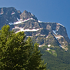 mountain and a river in the forest