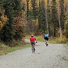 two people jogging on a trail