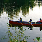 camping in Fruitvale, BC-  canoeing on the water