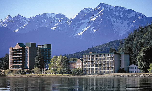 buildings on the waterfront in Harrison Hot Springs BC