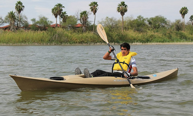 person kayaking in Mission, Texas