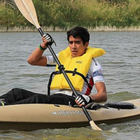 person kayaking in Mission, Texas