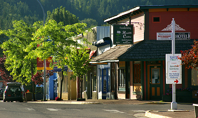 downtown buildings in the village of Nakusp