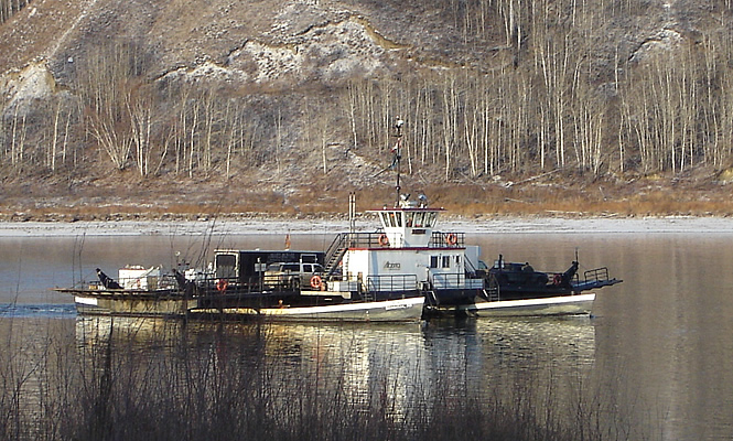 boat crossing a river