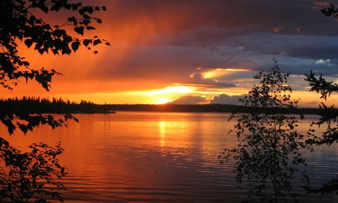 sunset and a lake