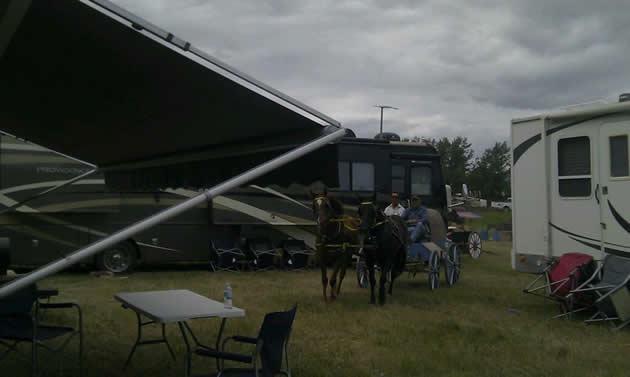 Len and his friend Dale cruising through camp. 