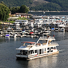 boats travelling through a channel