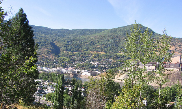 Trail BC from the top of a mountain