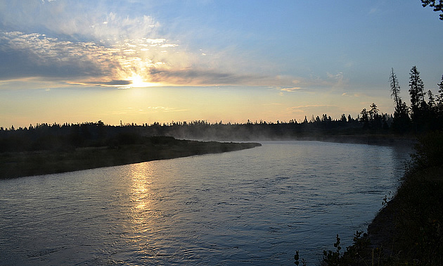 lake at sunset, West Yellowstone