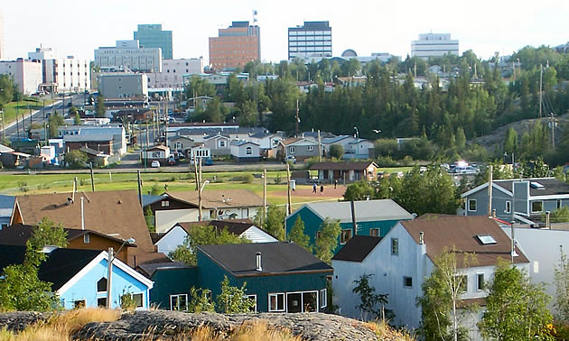 cityscape with scenery around it